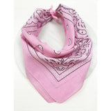 Pink Paisley Pattern Bandana | 100% Cotton | 21x21"