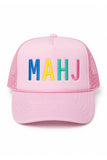 Coral MAHJ Mahjong Foam Trucker Hat