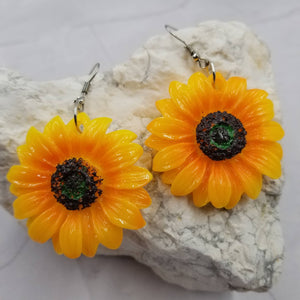 Fall Acrylic Yellow 3D Sunflower Earrings