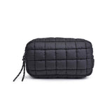 Cloud Nine Quilted Puffer Nylon Cosmetic Pouch in Black