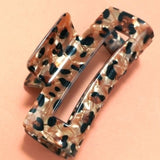 Rectangle Leopard Animal Print Hair Claw Clip Brown