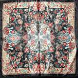 Black Gold Red Floral Printed Western Southwestern Wild Rag Scarf Accent