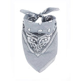 Gray Paisley Pattern Bandana | 100% Cotton | 21x21"