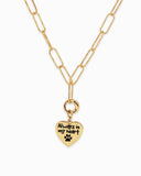 Gold Heart with Printed Dog Paw Jewelry Charm