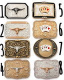 Western Metal Belt Buckle – Vegas Playing Cards