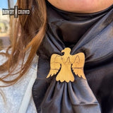 Fly High Eagle Leather Western Scarf Slide Tee Clip or Ring