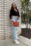 Val Cotton Macrame Crossbody Bag with Tassel Black