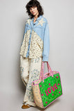 LOVE Bandana Quilted Tote Bag | Green Multi