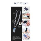 Clip & Go Phone Purse Crossbody Strap Zippered Pouch Black White Chevron