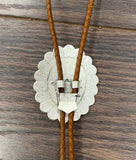 Western Bolo Necklace with Turquoise Concho Pendant