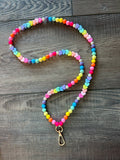 Colorful Beaded Teacher Nurse Lanyard with Hearts