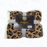 Brown Leopard Double Layered Warm Blanket