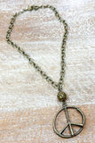 Ryder Peace Sign Necklace | Bronze | Dylan Designs