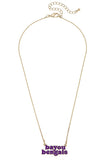 LSU Tigers Bayou Bengals Necklace – Purple & Gold