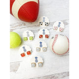 Yellow Tennis Faceted Square Stud Earrings