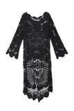 High-Low Crochet Cover-Up – Black