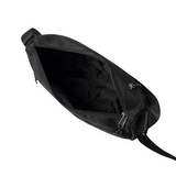 Adjustable Strap Nylon Crescent Bag Black