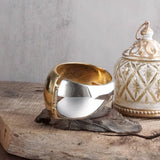 Golden Horizon Two-Tone Sculptural Cuff Bracelet | Gold & Silver Hinge Cuff
