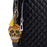 Yellow Sugar Skull Tassel Keychain KeyRing Bag Charm