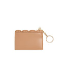 Lola Vegan Leather Card Case | Tan with Faux Pearl & Gold Hardware