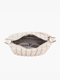 Jacqueline Puffer Shoulder Bag with Macrame Strap Black