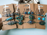 Western Turquoise-Color Bobby Pin Set, 3 Pieces, Style 1
