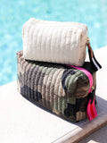 Ezra Large Boxy Cosmetic Pouch | Camo | Quilted Nylon