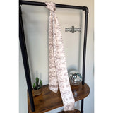 Los Altos Long Aztec Western Southwestern Cowgirl Scarf Cream Taupe