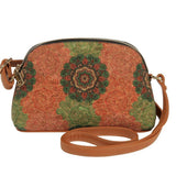 Floral Medallion Print Dome Cork Crossbody Bag – Eco-Friendly
