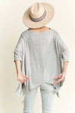 Oversized Flare Tunic Top – Charcoal