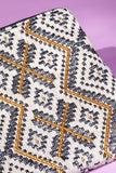 Colorado Handmade Jacquard Clutch | Gold Seed Beads & Suede | Wristlet