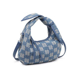 Paloma Woven Knotted Purse Crossbody Bag Denim Blue