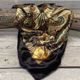 Golden Rod Paisley Printed Western Southwestern Wild Rag Scarf Accent