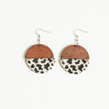 Georgia Hinged Dangle Earring Cow Print Western