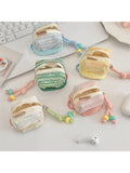 Cute Bluetooth Earbuds Pouch with Lanyard — Yellow
