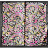 Black Pink Yellow Paisley Printed Western Southwestern Wild Rag Scarf Accent