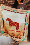 Horizon Vintage Look Horse Double-Sided Wild Rag — Western Scarf
