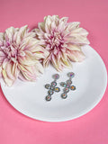 Silver Crystal Cross Dangle Earrings – Southern Grace