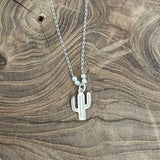 Sterling Silver Beaded Cactus Necklace