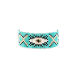 Beyond the Horizon All-Seeing Eye Beaded Bracelet in Turquoise & Gold
