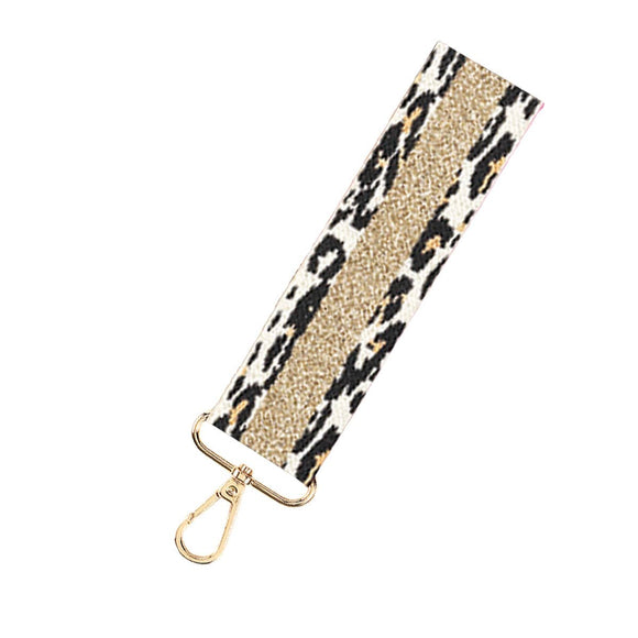 Leopard with Metallic Gold Wristlet Strap