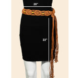 Boho Pattern Braided Belt Khaki