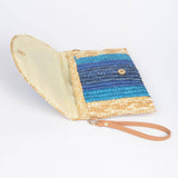 Colorful Faux Straw Envelope Clutch – Fuchsia