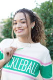 Ellie Green Pickleball Enamel Script Necklace