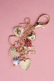 Coquette Porcelain Bows Hearts Pearl Strawberry Bag Charm Keychain