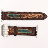 American Darling Turquoise Feather Leather Apple Watch Band
