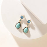 Prairie Sunstar Drop Earrings in Sky Blue & Gold