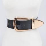 Vegan Patent Leather Wide Belt – Black (Plus Size)