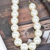 Ivory Oversized Round Faux Pearl Statement Necklace