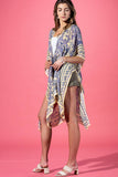 Lavender Loom Viscose Kimono | Retro Floral Boho Layer